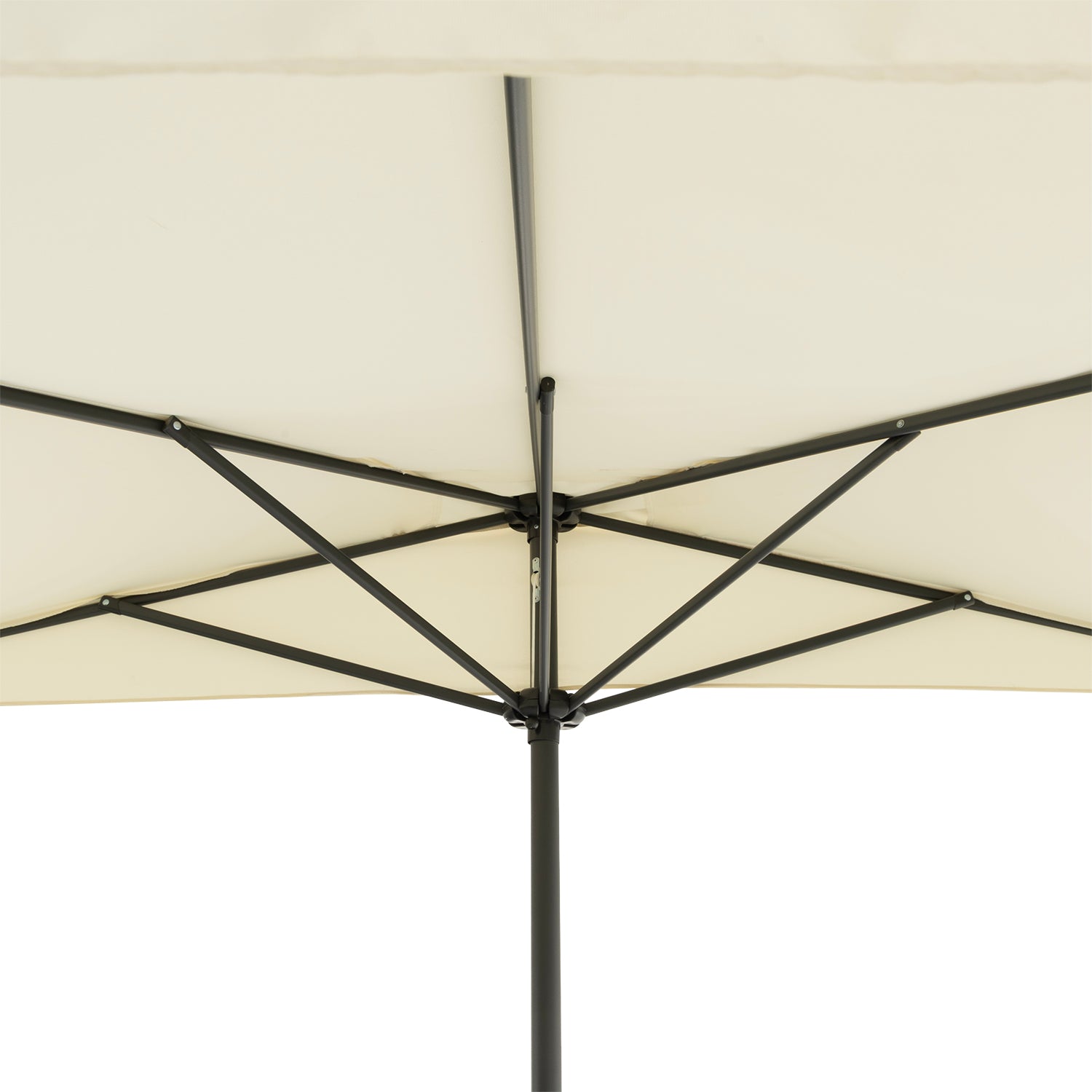 VESTIAMO CASA GIARDINO - Ombrellone decentrato da balcone a semicerchio con manovella Ecrù h230x130 cm